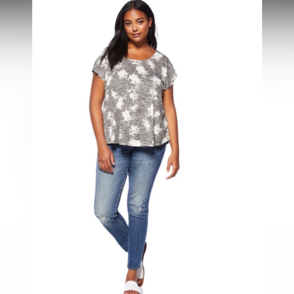 Bobeau Caty Slub Cross-back Top